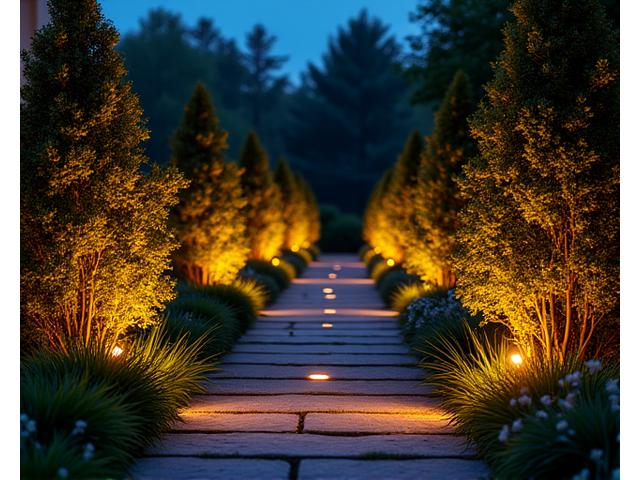 Iluminación nocturna de jardín
