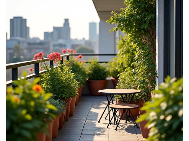 Micro jardín en balcón urbano